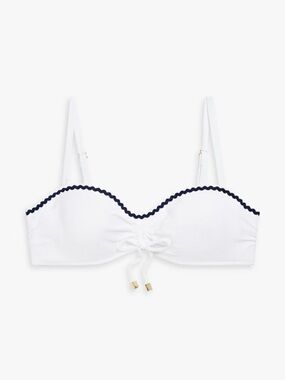 NWT Heidi Klein ‘Stretch-Pique Underwired Bikini Top’ in White Size XL = Size 10